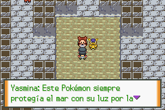 Jasmine junto a Ampharos enfermo en lo alto de Olivine Lighthouse